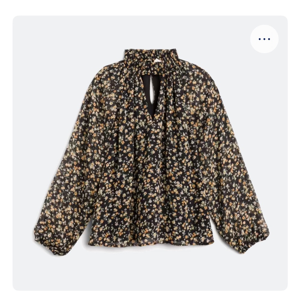 Floral Black Blouse